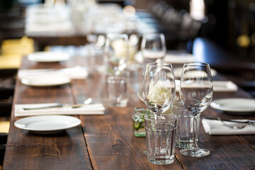 table setting at restaurant