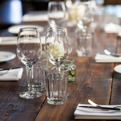 table setting at restaurant