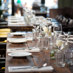 table setting at restaurant