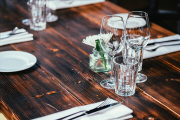 table setting at restaurant