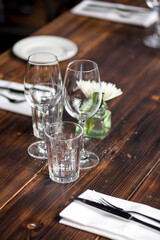 table setting at restaurant