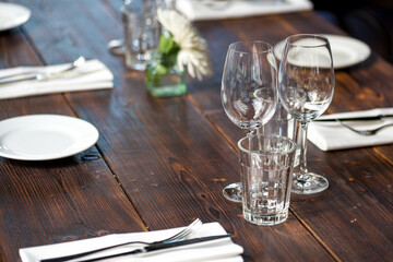 table setting at restaurant