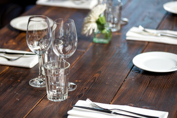 table setting at restaurant