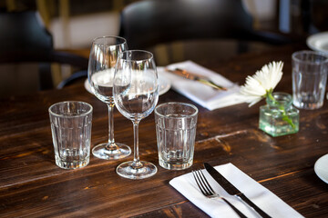 table setting at restaurant