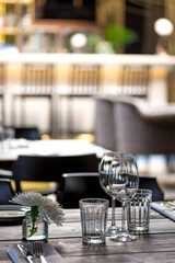 table setting at restaurant