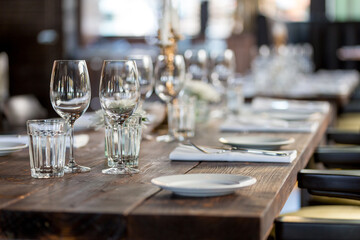 table setting at restaurant