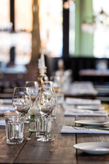 table setting at restaurant