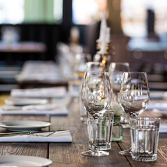 table setting at restaurant