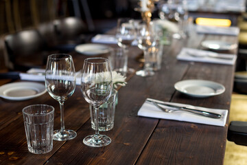 table setting at restaurant