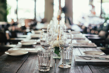 table setting at restaurant
