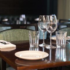 table setting at restaurant