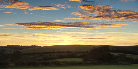 sunset over Southdowns in sussex