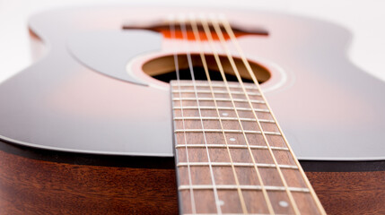 Fototapeta premium Guitar on a white background, music