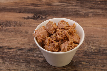 Canned tuna fillet for salad