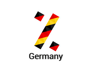 Creative percent icon with 3d germany colors concept. Good for print, t-shirt design, logo, etc.
