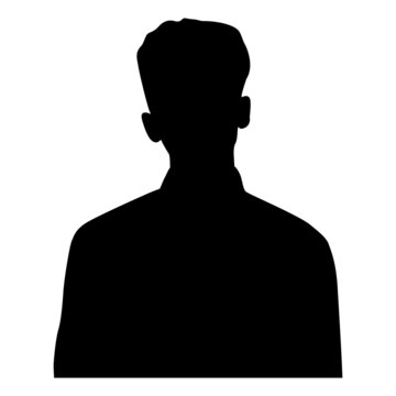 Black man silhouette for profile avatar. Vector illistration