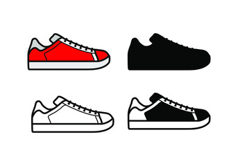 Set of sneaker icon, shoe icon vector collection, sneaker icon simple sign