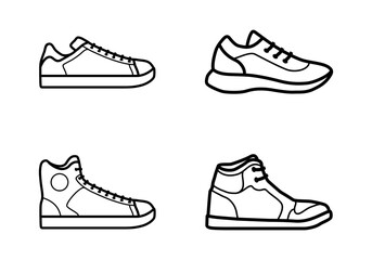 Set of sneaker icon, shoe icon vector collection, sneaker icon simple sign - obrazy, fototapety, plakaty