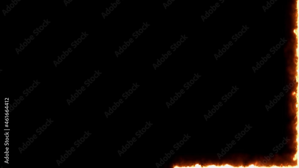 Aufkleber fire visual fx frame background clip/ 4k animation of a realistic fire frame with copyspace and flam