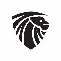 lion shield logo design template