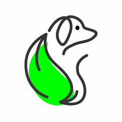 dog line art logo design vector