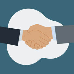 Shaking hands of two business partners. Greetings at the meeting. Symbol of agreement, consent.