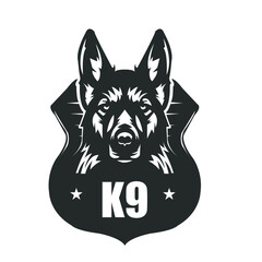 k9 german shepherd mascot logo vector