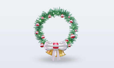 3d christmas wreath Austria flag rendering front view