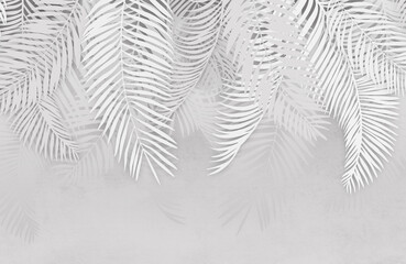 Palm leaves. Image for printing photo wallpapers. composition of palm leaves.