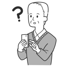 スマホを操作しながら疑問を感じた男性