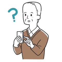 スマホを操作しながら疑問を感じた男性