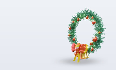 3d christmas wreath Bhutan flag rendering right view