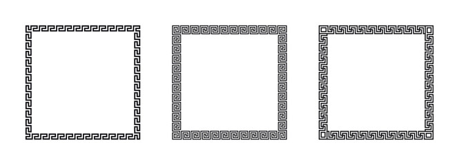 Greek gold frames on a white background, vector