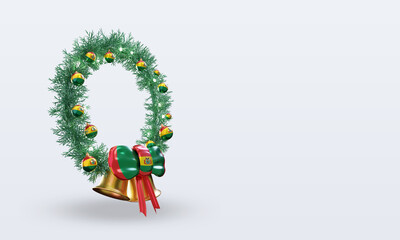 3d christmas wreath Bolivia flag rendering left view