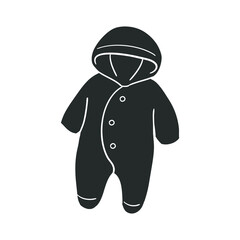 Baby Body Icon Silhouette Illustration. Babygrow Vector Graphic Pictogram Symbol Clip Art. Doodle Sketch Black Sign.
