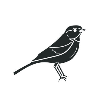 Bird Icon Silhouette Illustration. Flight Animal Vector Graphic Pictogram Symbol Clip Art. Doodle Sketch Black Sign.