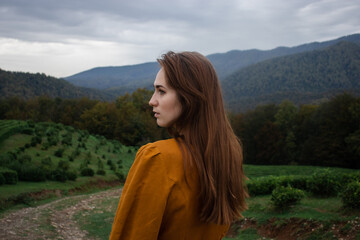 Woman in the mountains