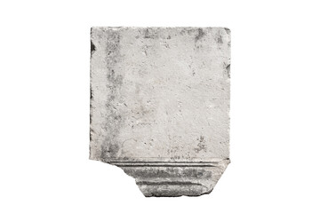 large square stone column isolated on white background