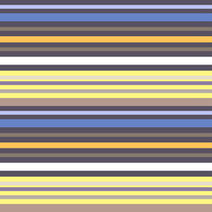 Seamless horizontal stripes pattern in blue, yellow, taupe, purple and white.