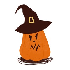 halloween pumpkin with hat scary jack o lantern 