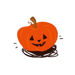 jack o lantern halloween pumpkin cute on a white background 