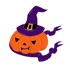halloween pumpkin with hat scary 