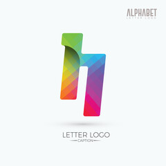 Pixelated Modern Colorful Origami Style Professional H logo