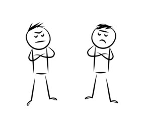 People in a quarrel on a white background. Sketch. Vector illustration.