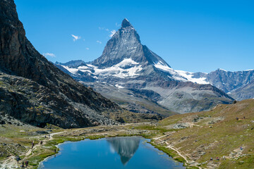 Naklejka na ściany i meble Swiss Alps, view on iconic Matterhorn