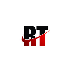 Letter RT simple logo design vector