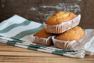 Valencian muffins on rustic background