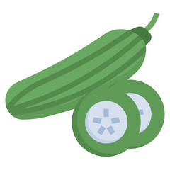 CUCUMBER flat icon,linear,outline,graphic,illustration