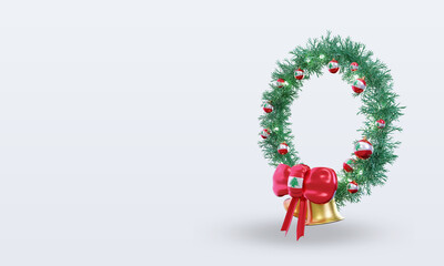 3d christmas wreath Lebanon flag rendering right view