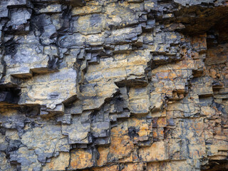 Shungite outcrop in the village of Shunga in the Republic of Karelia